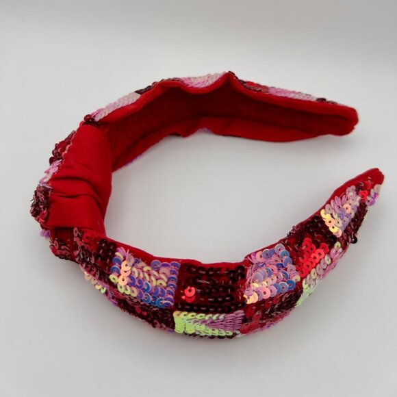 Valentine's Day Red Sequin knotted Sequin Headbands Gift for her - Picture 2 of 4